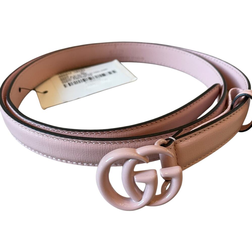 NEW GUCCI BELT Pink Marmont GG Leather Thin 409417 Sz 100 Cm 39 In - Picture 11 of 16